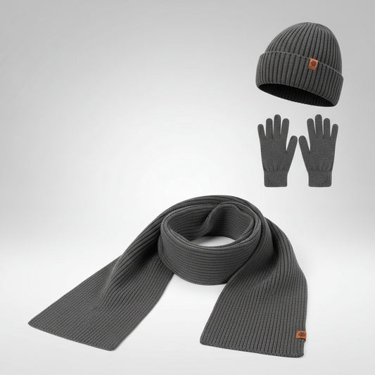 Ensemble Hiver 3 Pièces Bonnet, Écharpe & Gants Tactiles Volthea