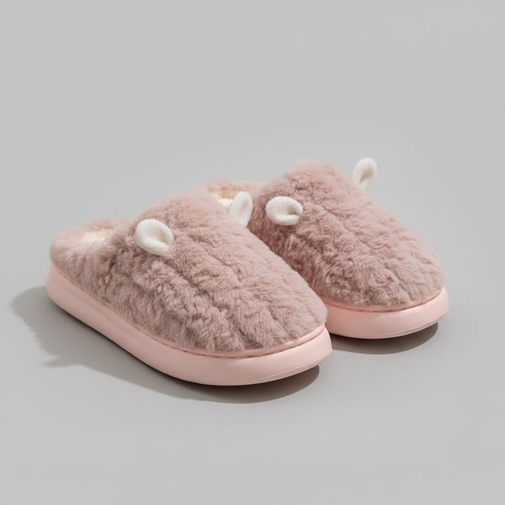 Pantoufles d’Hiver Femme Doublure Polaire Peluche Intérieur / Extérieur avec Semelle Antidérapante