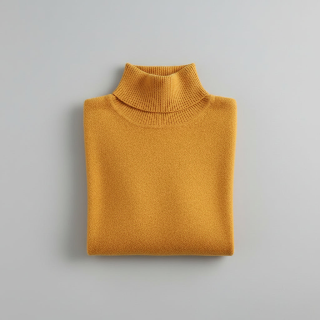 Pull en Cachemire Femme Col Roulé de Vison Maille Fine & Douce | Coupe Slim Chaude