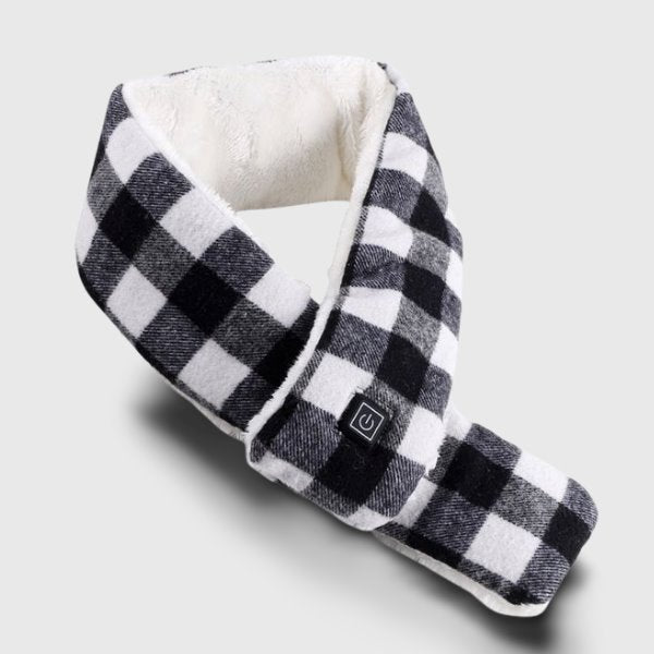 Écharpe chauffante USB à carreaux noir Volthéa