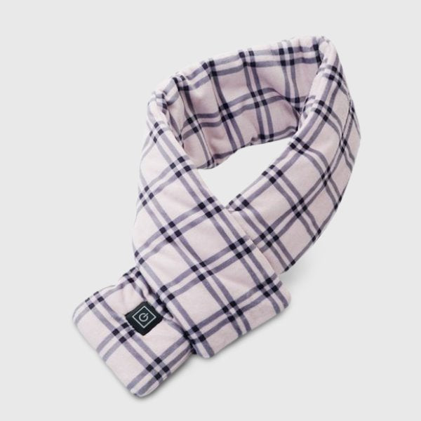 Écharpe chauffante USB à carreaux noir Volthéa