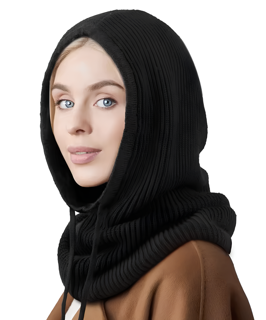 Cagoule Femme Tricotée à Capuche VOLTHEA | Chaude & Ajustable