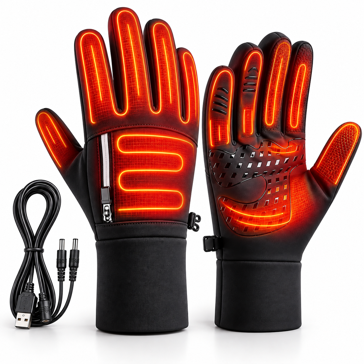 Gants Chauffants 5 Doigts VOLTHÉA™ Boréal Intégral | Tactiles & Imperméables