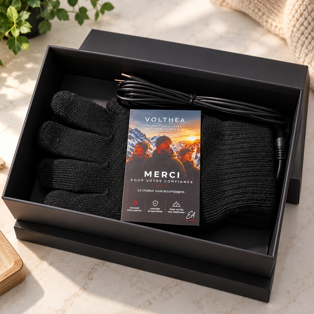 Gants Chauffants Intelligents VOLTHÉA Lyra|Chaleur Réglable Hiver