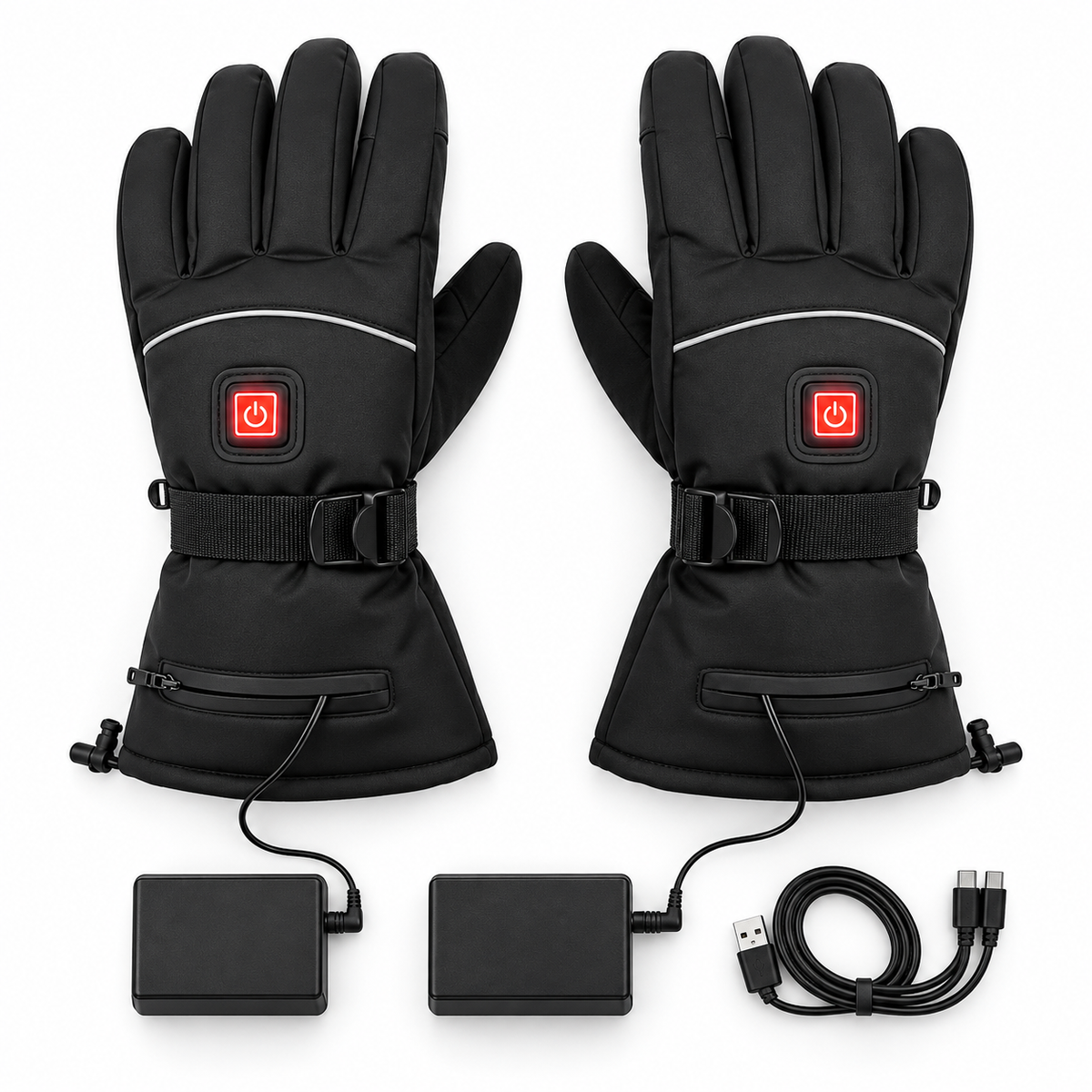 Gants Chauffants Ski Imperméables VOLTHÉA Aurion | Coupe-Vent