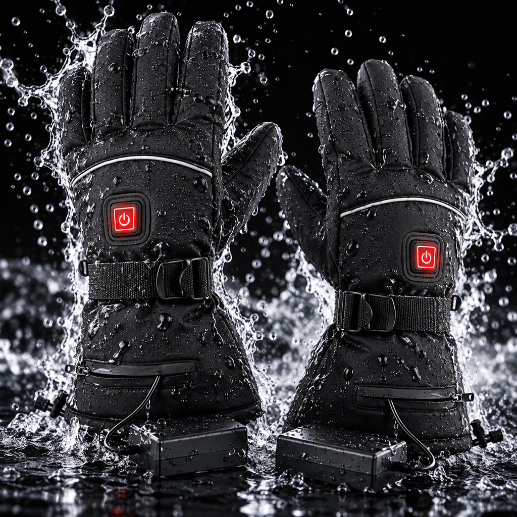 Gants Chauffants Ski Imperméables VOLTHÉA Aurion | Coupe-Vent