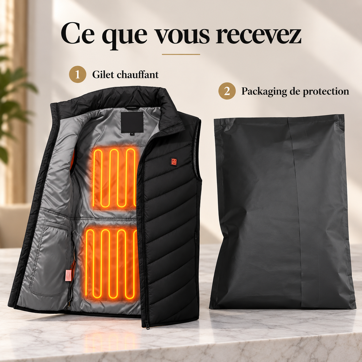 Doudoune Sans Manches Chauffante | VOLTHÉA Nova Chaleur Réglable