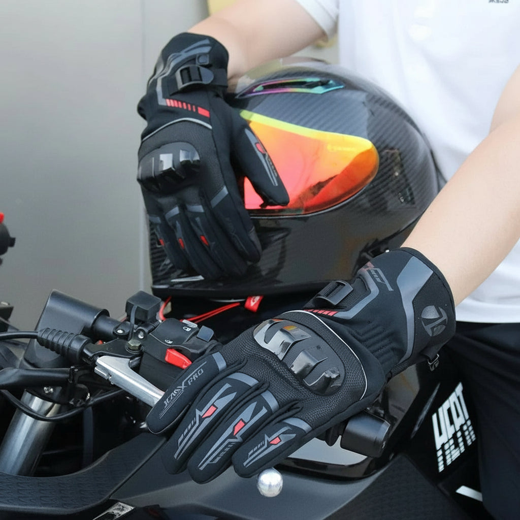 Gants Moto Hiver Waterproof VOLTHEA | Chauds & Tactiles pour Motards
