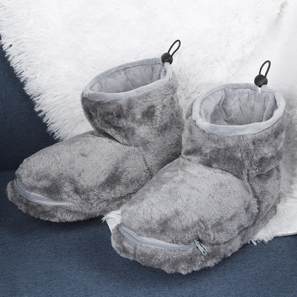 Chaussons Chauffants USB Volthéa™ Peluche Ultra-Douce, Chauffage Rapide & Universels