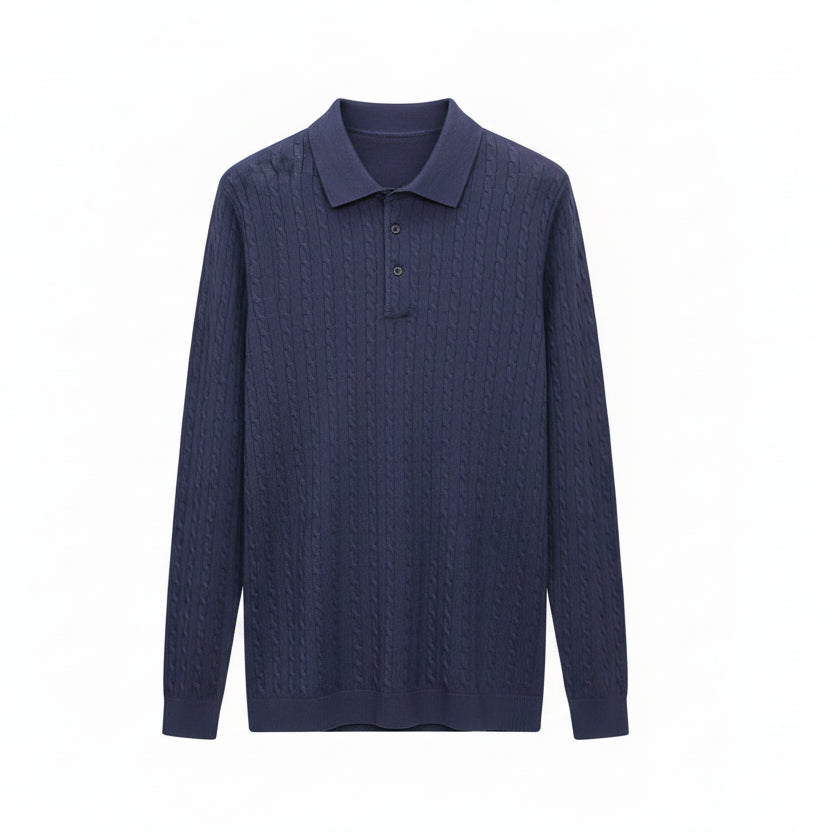 Pull-Polo Laine Col V à Boutons VOLTHEA | Automne-Hiver