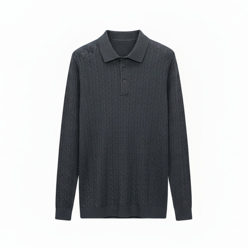 Pull-Polo Laine Col V à Boutons VOLTHEA | Automne-Hiver
