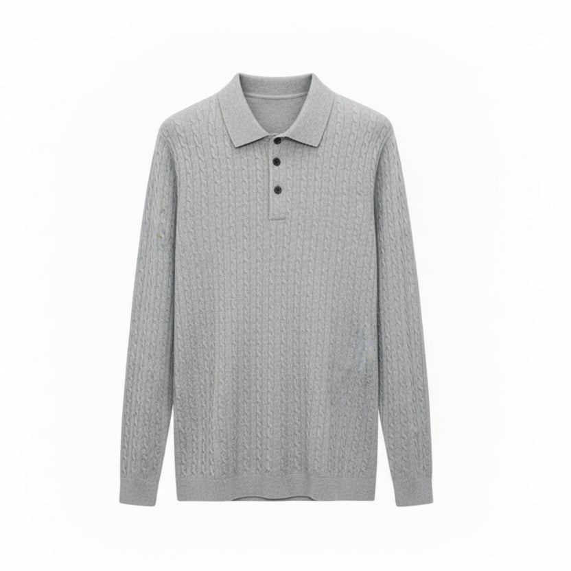 Pull-Polo Laine Col V à Boutons VOLTHEA | Automne-Hiver