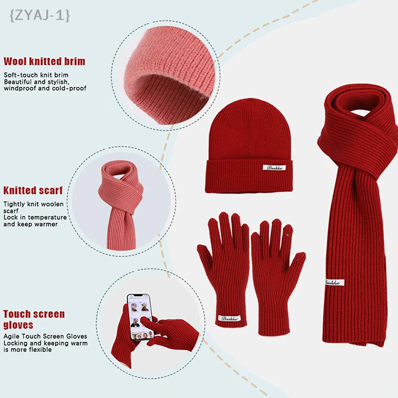 Ensemble Hiver 3 Pièces Volthéa™ Bonnet, Écharpe & Gants