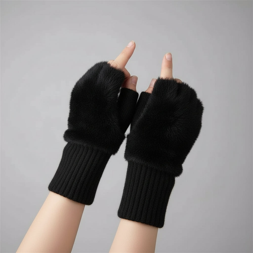 Gants Demi-Doigts Fashion VOLTHEA | Chaleur Douce & Style Hivernal