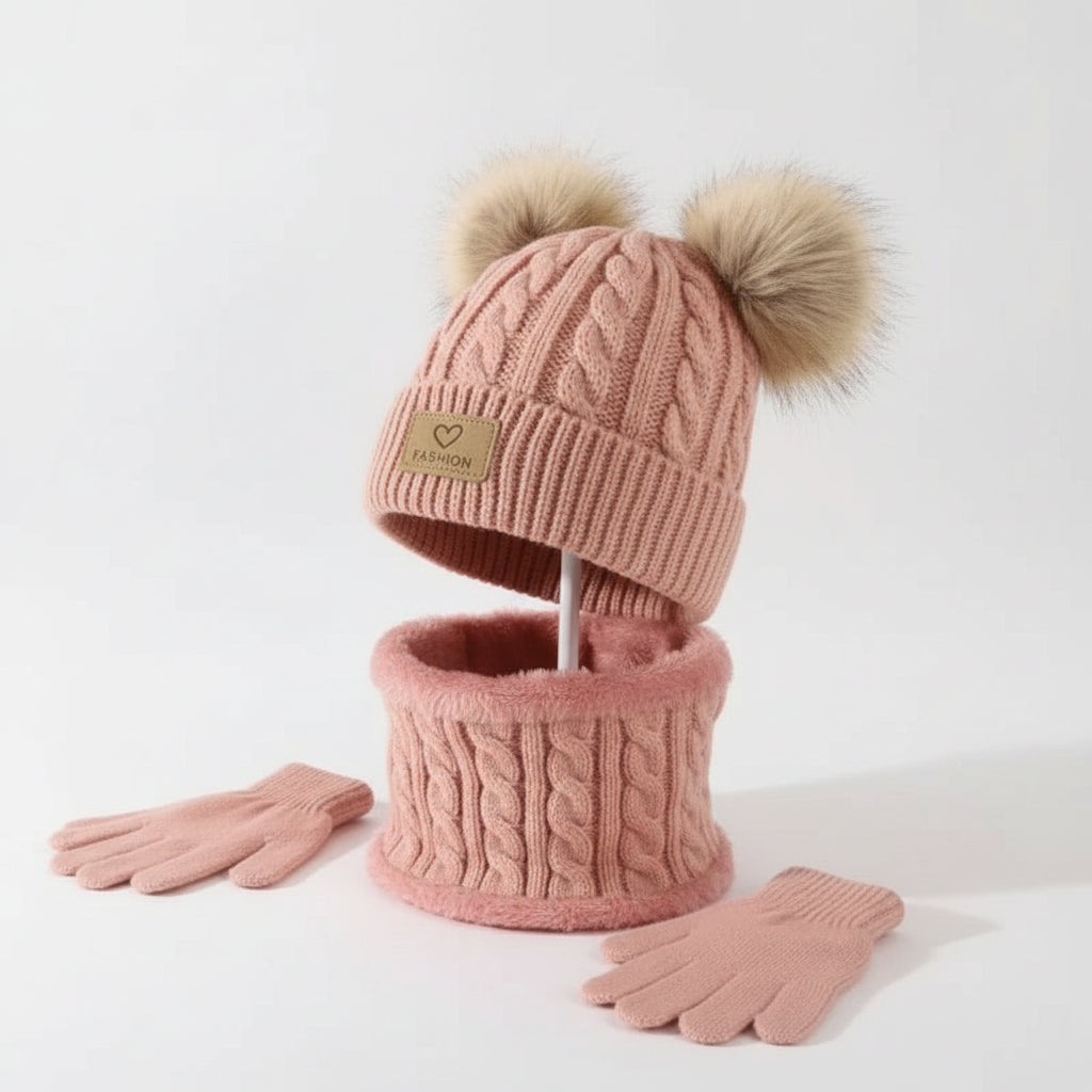 Set 3 Pièces Enfant VOLTHEA | Bonnet, Écharpe & Gants Hiver