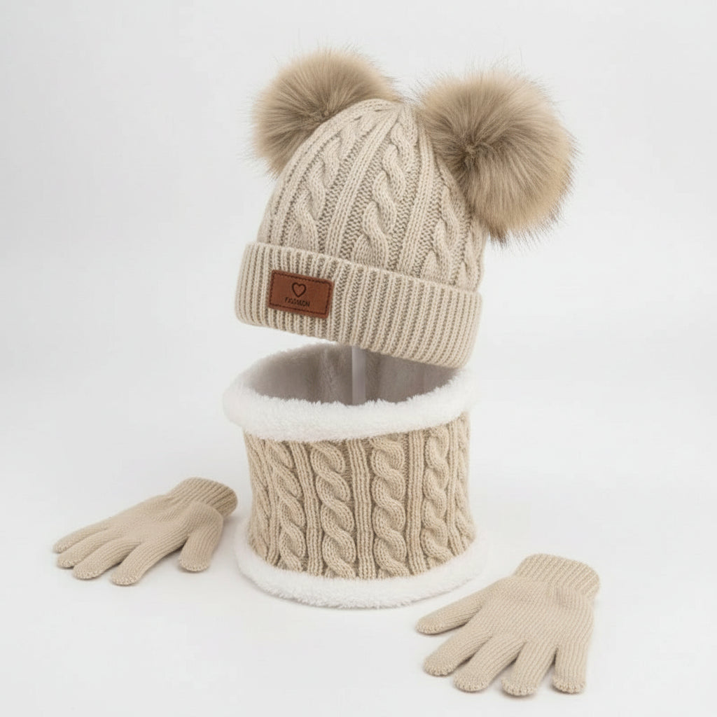 Set 3 Pièces Enfant VOLTHEA | Bonnet, Écharpe & Gants Hiver