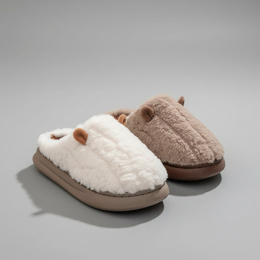 Pantoufles d’Hiver Femme Doublure Polaire Peluche Intérieur / Extérieur avec Semelle Antidérapante