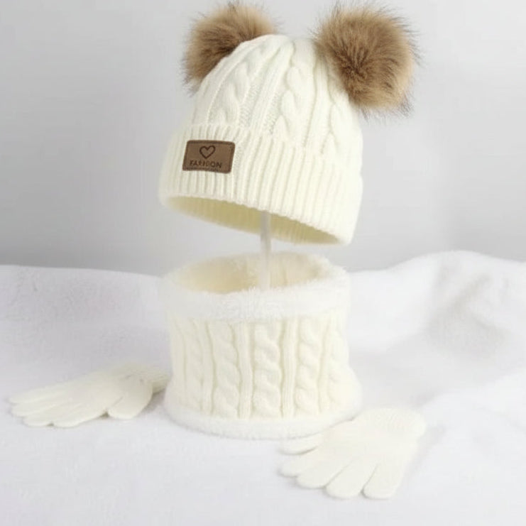 Set 3 Pièces Enfant VOLTHEA | Bonnet, Écharpe & Gants Hiver