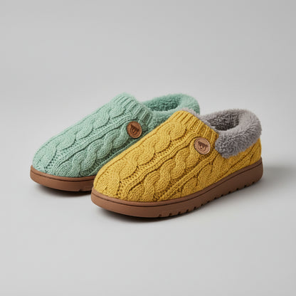 Pantoufles d’Hiver Femme Fourrure Peluche Moelleuse