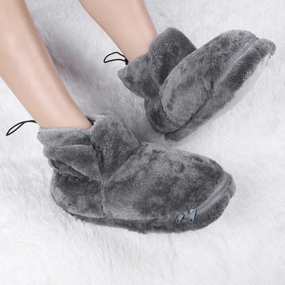 Chaussons Chauffants USB Volthéa™ Peluche Ultra-Douce, Chauffage Rapide & Universels
