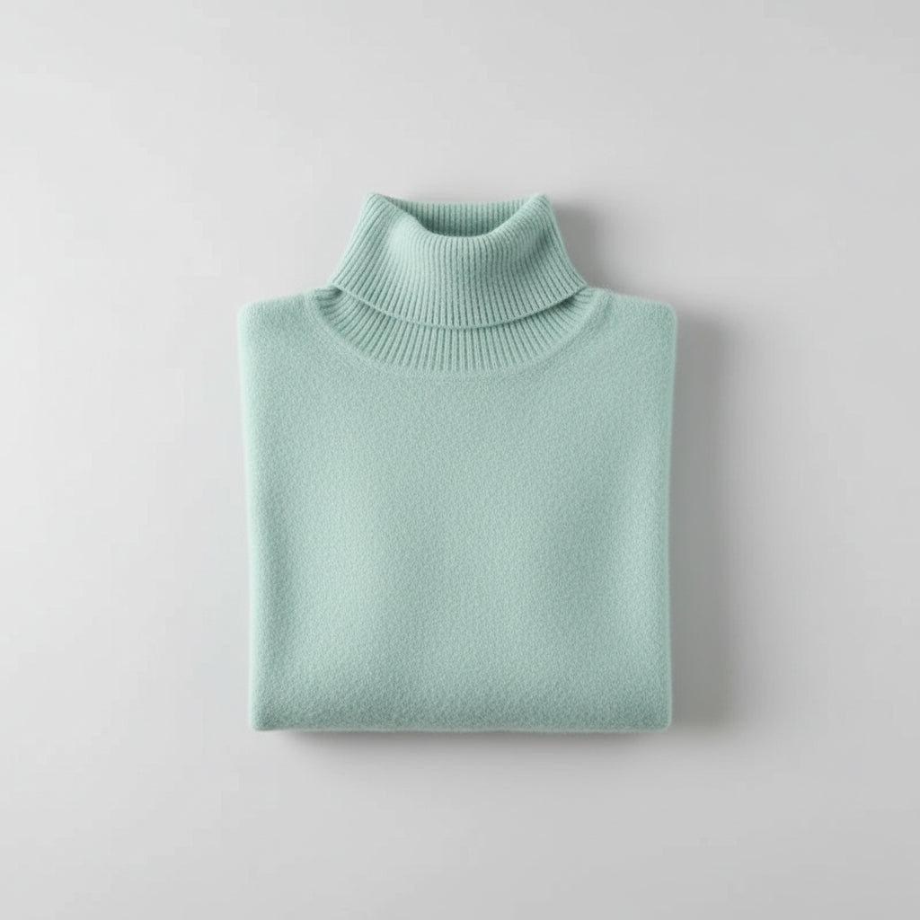 Pull Cachemire Femme Col Roulé de Vison VOLTHEA | Maille Fine & Douce
