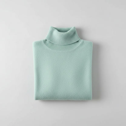 Pull en Cachemire Femme Col Roulé de Vison Maille Fine & Douce | Coupe Slim Chaude