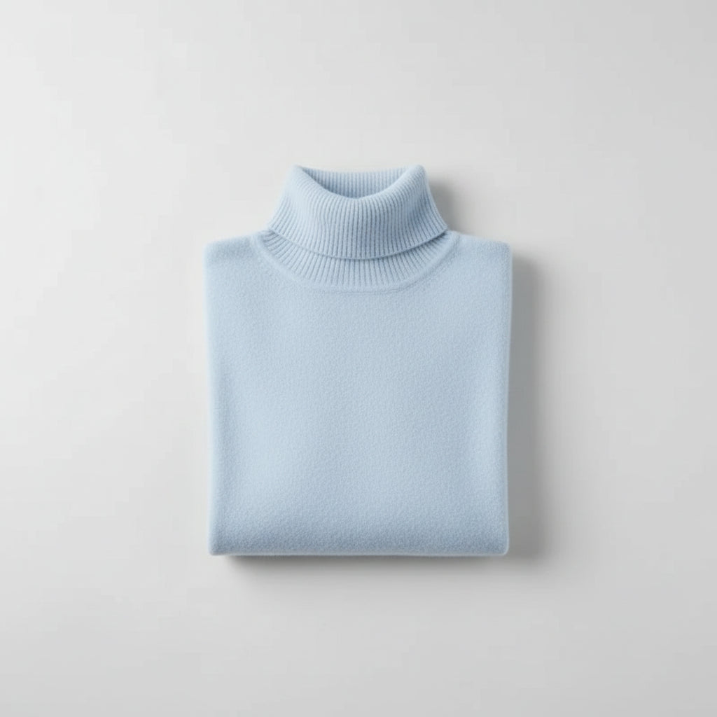 Pull en Cachemire Femme Col Roulé de Vison Maille Fine & Douce | Coupe Slim Chaude