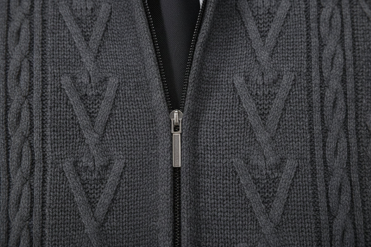 Gilet Zippé Cachemire VOLTHEA | Chaud & Rembourré Hiver