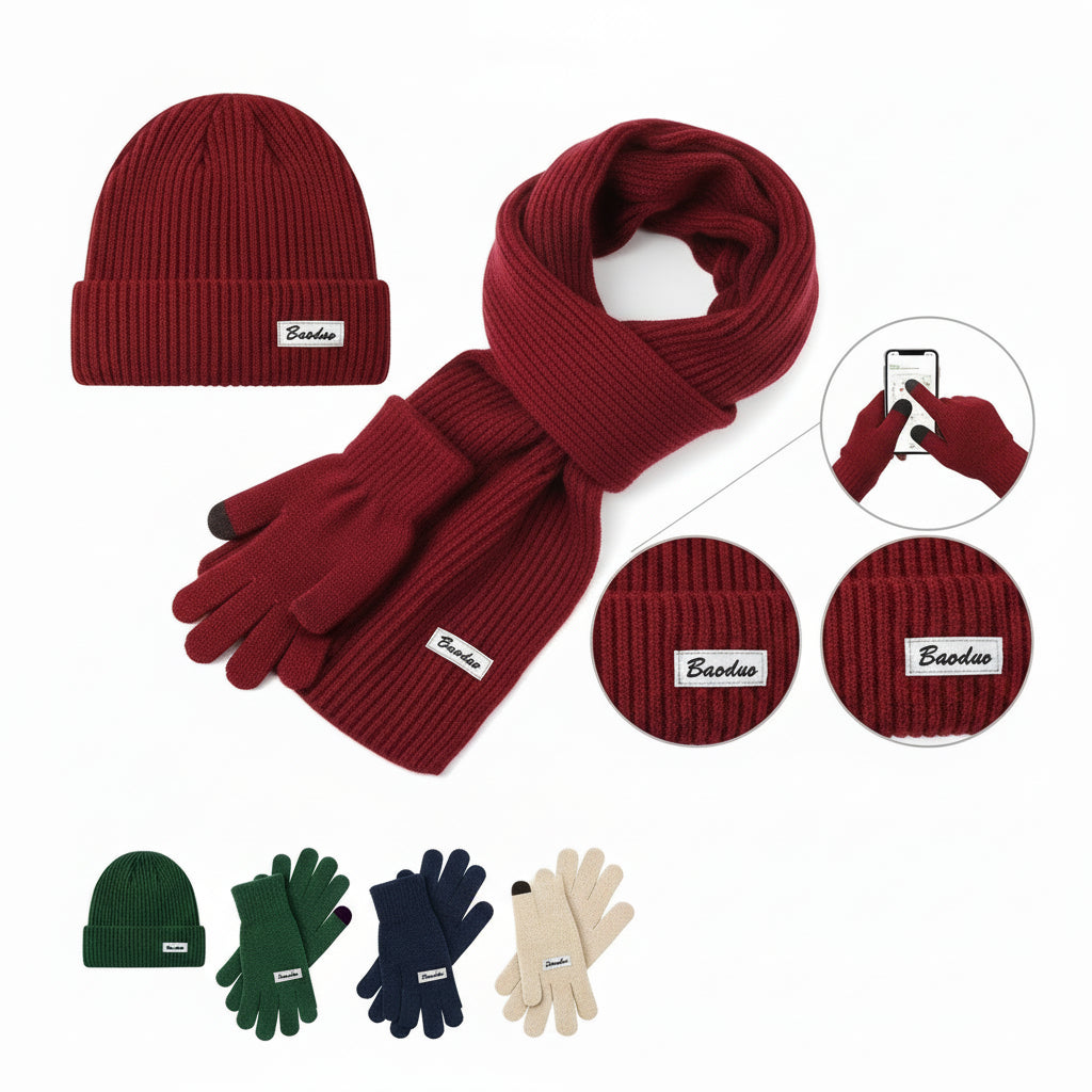 Ensemble Hiver 3 Pièces Volthéa™ Bonnet, Écharpe & Gants