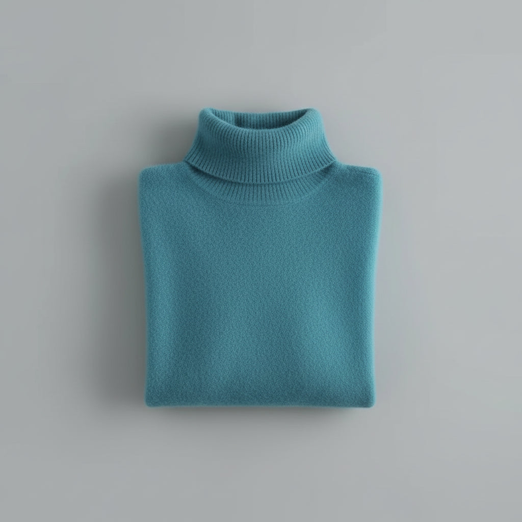 Pull en Cachemire Femme Col Roulé de Vison Maille Fine & Douce | Coupe Slim Chaude