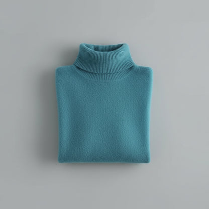 Pull en Cachemire Femme Col Roulé de Vison Maille Fine & Douce | Coupe Slim Chaude