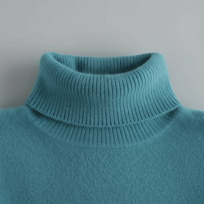 Pull en Cachemire Femme Col Roulé de Vison Maille Fine & Douce | Coupe Slim Chaude