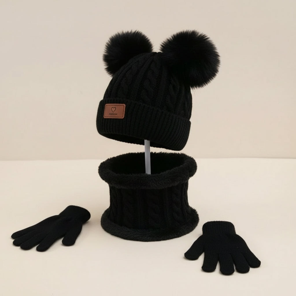 Set 3 Pièces Enfant VOLTHEA | Bonnet, Écharpe & Gants Hiver