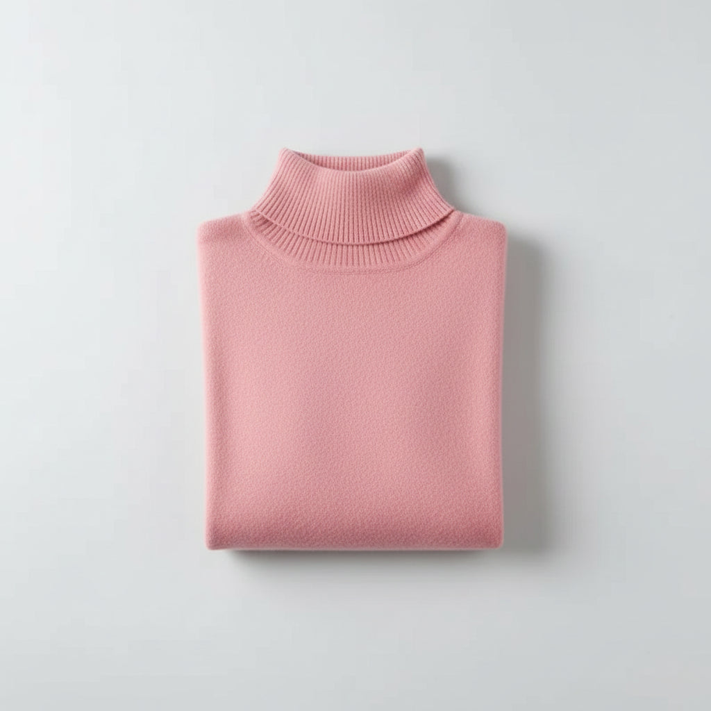 Pull Cachemire Femme Col Roulé de Vison VOLTHEA | Maille Fine & Douce