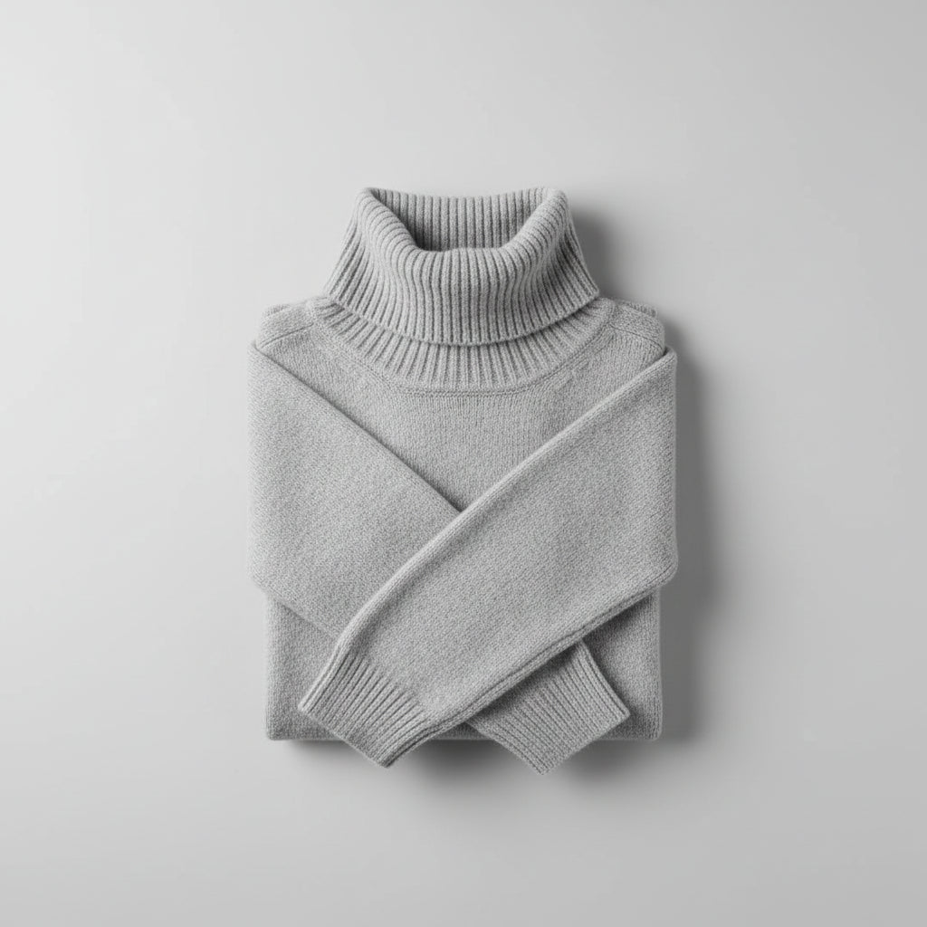 Pull en Cachemire Femme Col Roulé de Vison Maille Fine & Douce | Coupe Slim Chaude