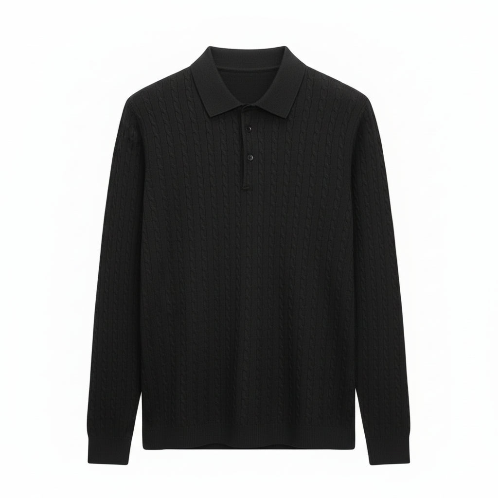 Pull-Polo Laine Col V à Boutons VOLTHEA | Automne-Hiver