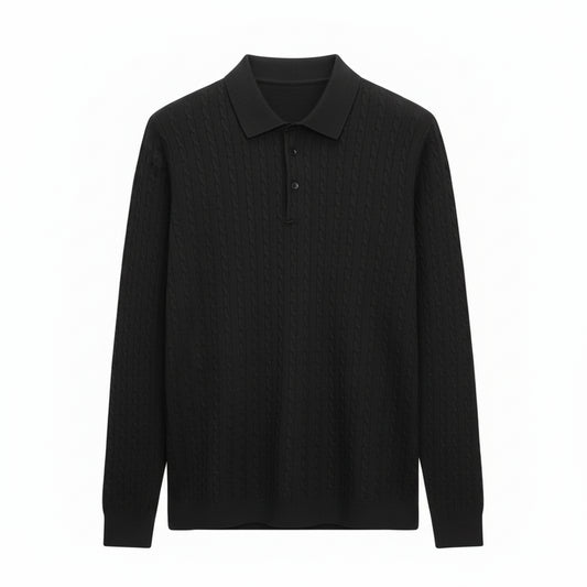 Pull-Polo manche longue en laine pull à boutons, col en v, vêtements d'extérieur Collection Automne et Hiver VOLTHEA