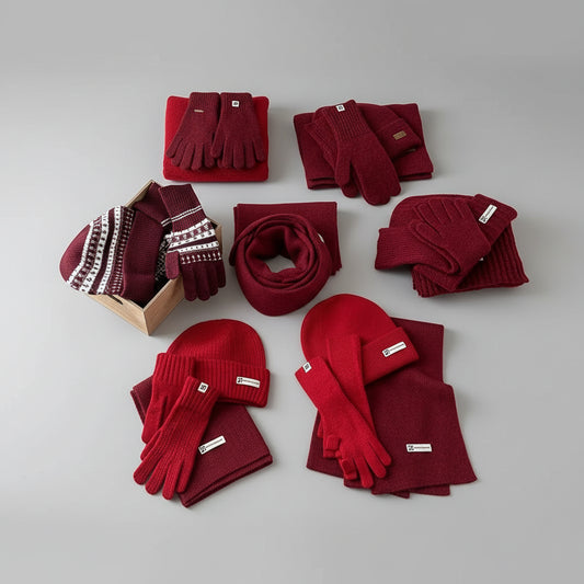 Pack 3 pièces en Laine Cachemire – Bonnet + Écharpe + Gants Volthea