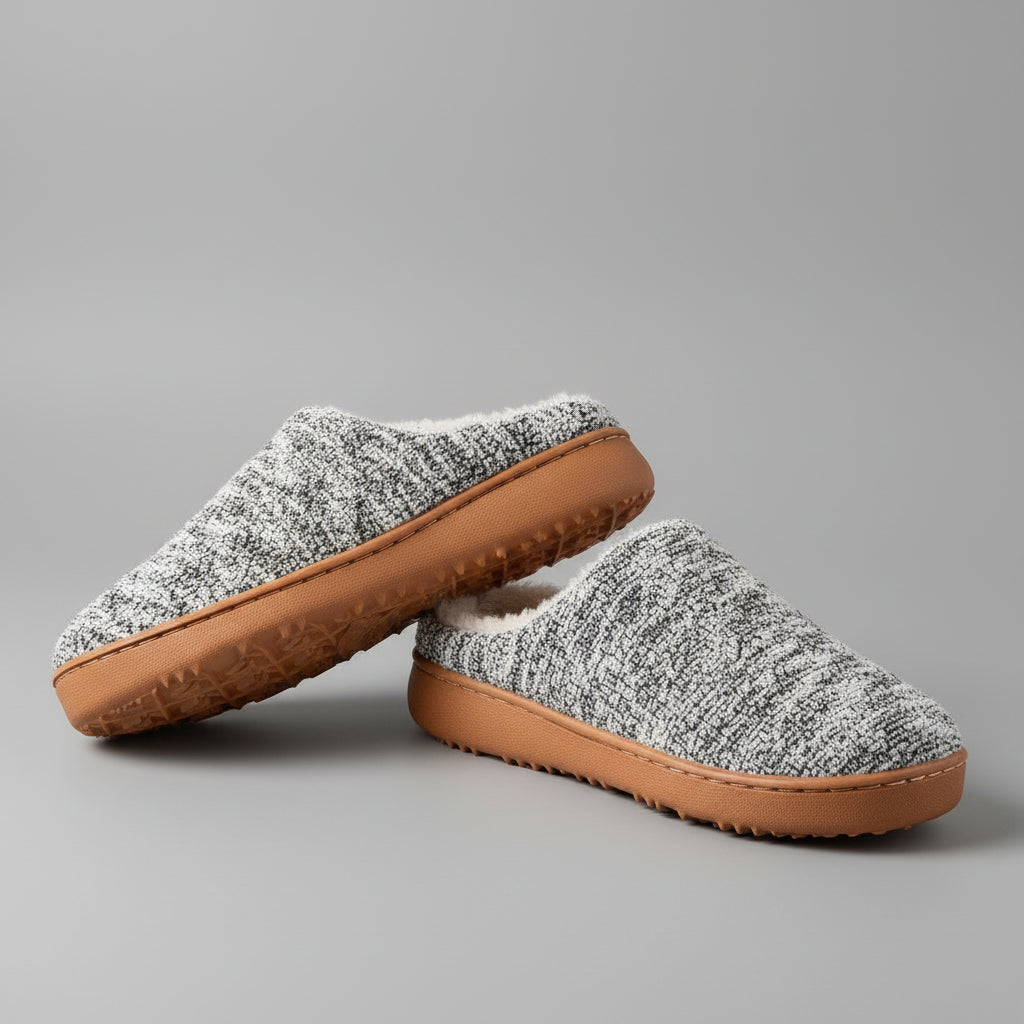 Pantoufles Femme Tricotées Douces Mousse à Mémoire de Forme