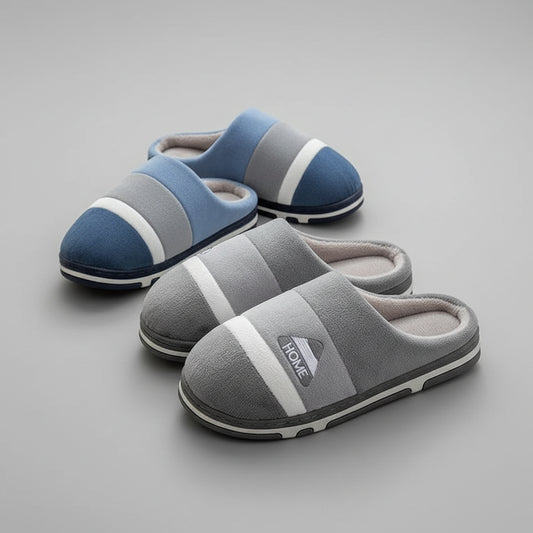 Pantoufles en Coton Doublure Peluche Chaude