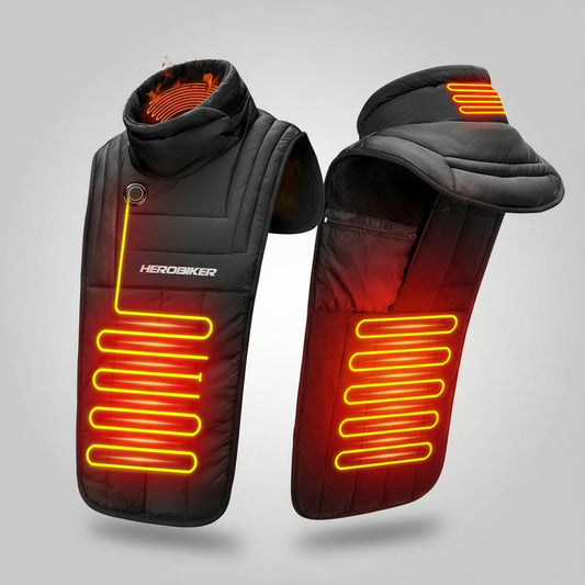 Chauffe-cou moto & cyclisme d’hiver – Couvre-cou coupe-vent avec protection poitrine | VOLTHEA