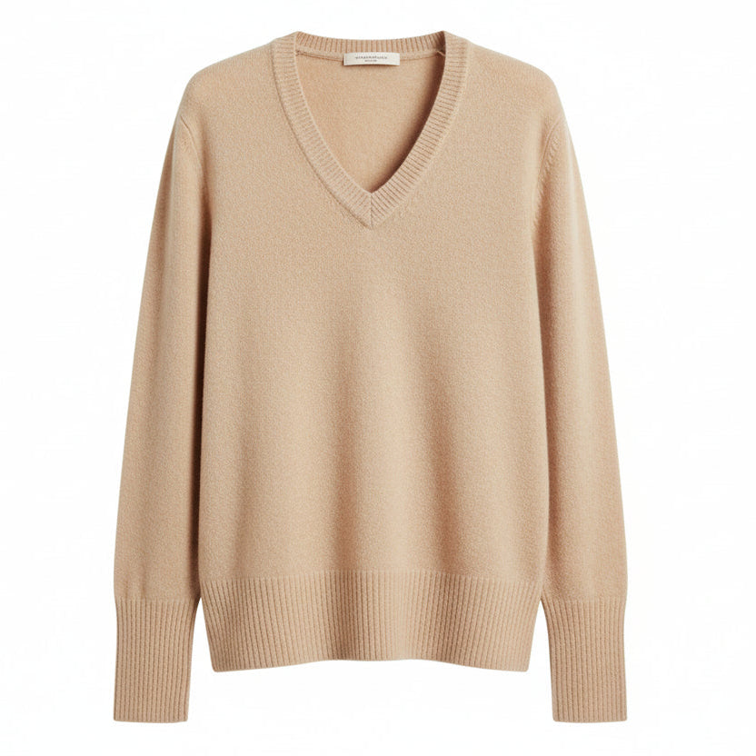 Pull col en V en tricot - Laine & Cachemire Chaud | VOLTHÉA