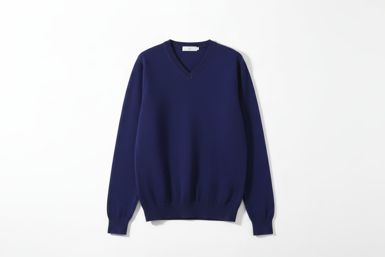 Pull col en V en tricot - Laine & Cachemire Chaud | VOLTHÉA