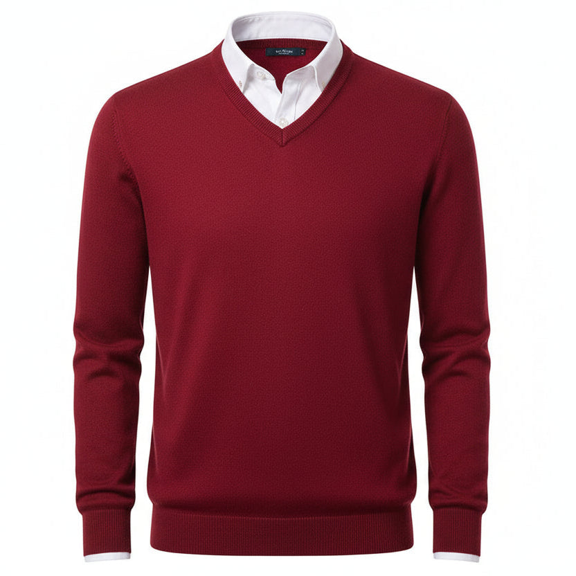 Pull col en V en tricot - Laine & Cachemire Chaud | VOLTHÉA