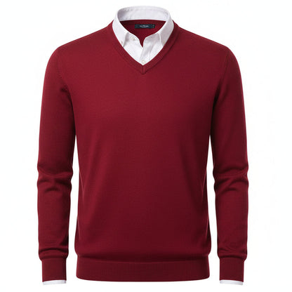 Pull col en V en tricot - Laine & Cachemire Chaud | VOLTHÉA