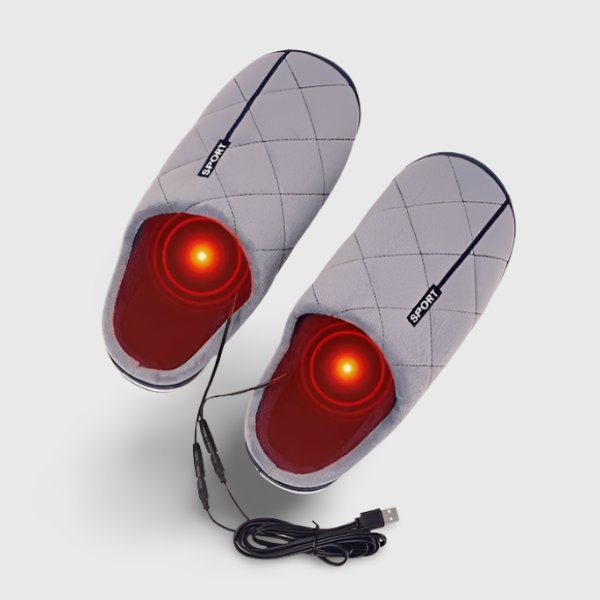 Chaussons Chauffants TV Volthéa USB, Velours Ultra-Doux & Confort