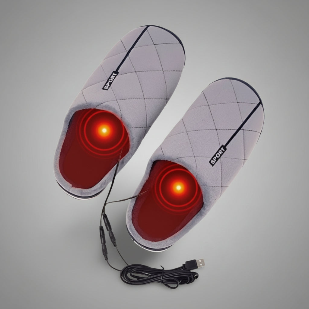 Chaussons Chauffants TV Volthéa USB, Velours Ultra-Doux & Confort