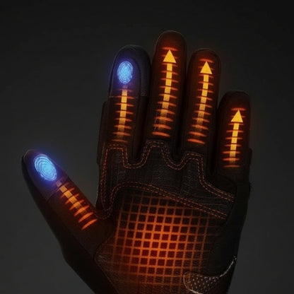 Gants Chauffants Moto en Cuir Volthéa Étanches, Tactiles & Batteries 7.4V