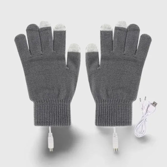 Mitaine chauffante USB gris avec doigts chauffant