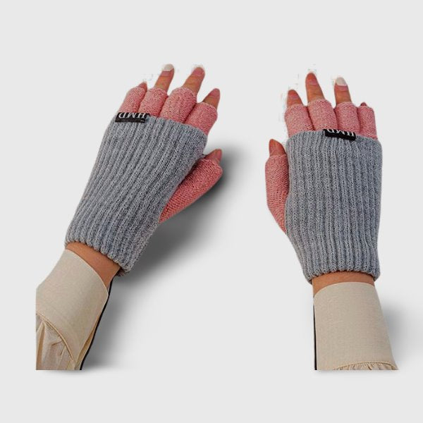 Mitaine Chauffante Gris & Rose USB VOLTHEA | Bureau & Ordinateur